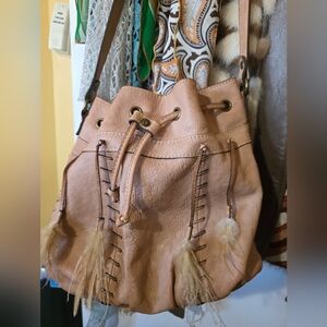 Patricia Nash Picerno Drawstring Bucket Bag Blush